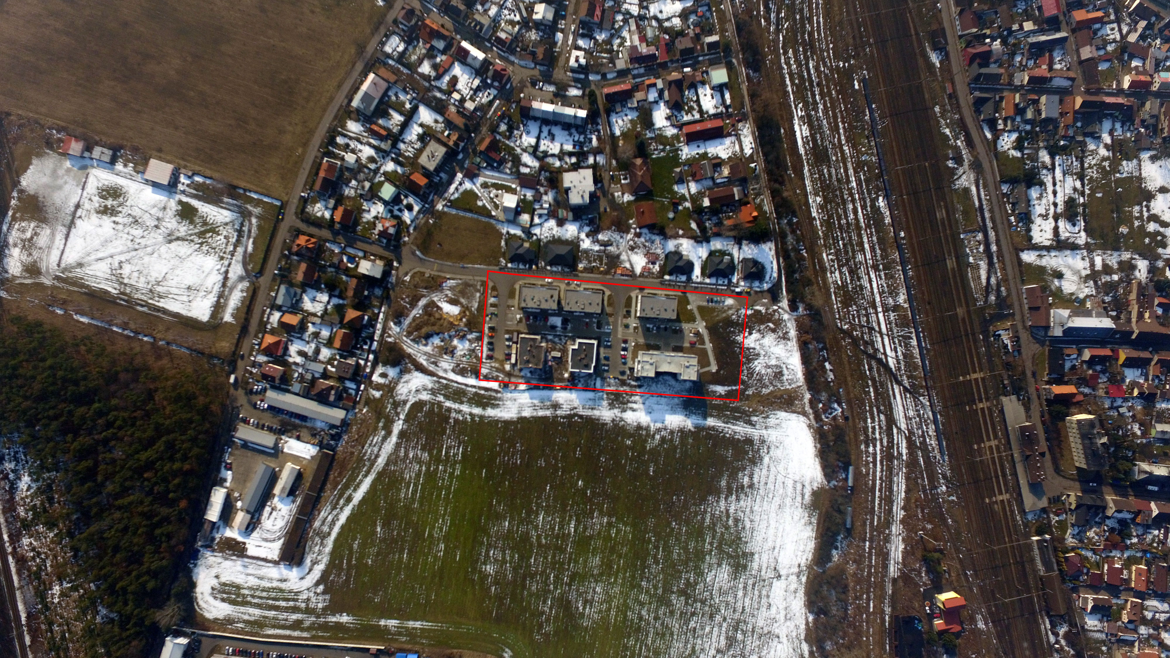 letecký snímek lokality Byty Velký Osek